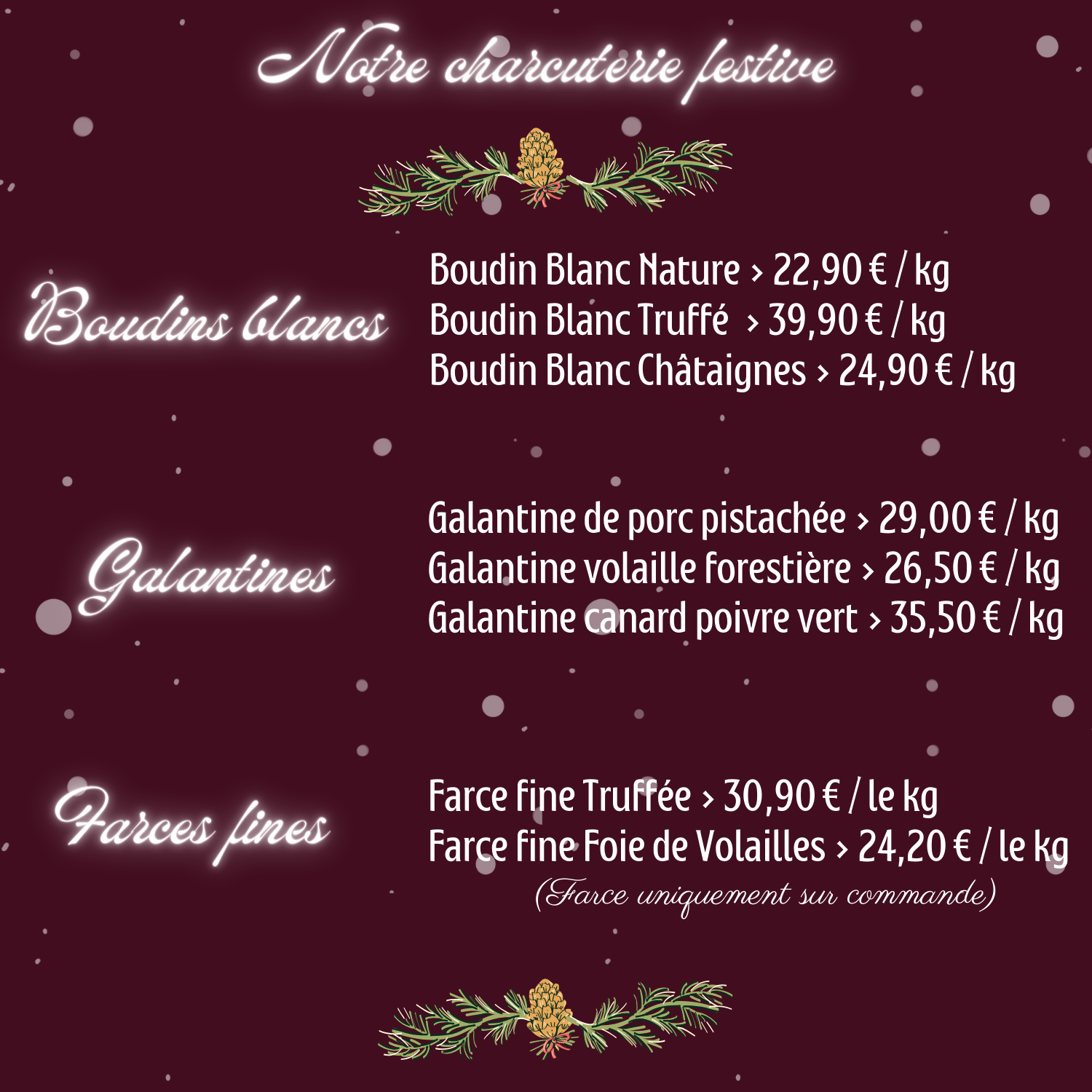 CHARCUTERIE FESTIVE - FIN D'ANNÉE