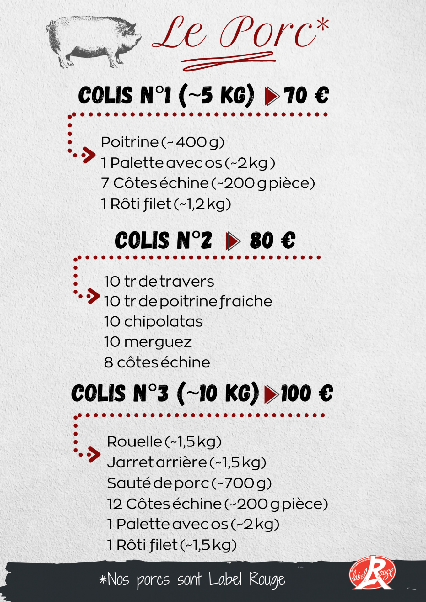 COLIS PORC - 1/2 - TRANSFORME - ENTIER