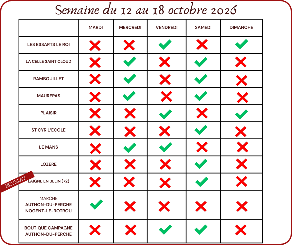 12 au 18 octobre 2026