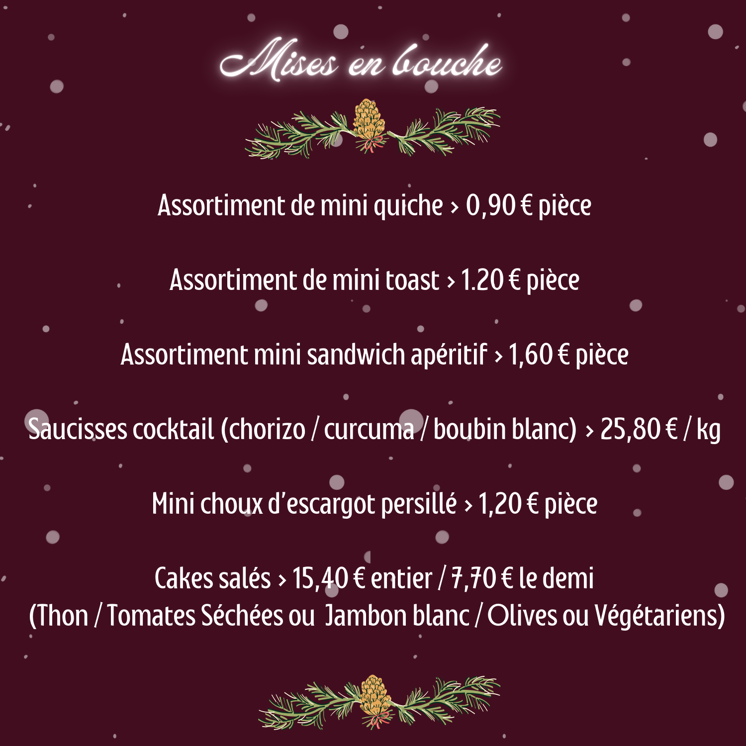 Amuse bouche - apéritif fin d'année