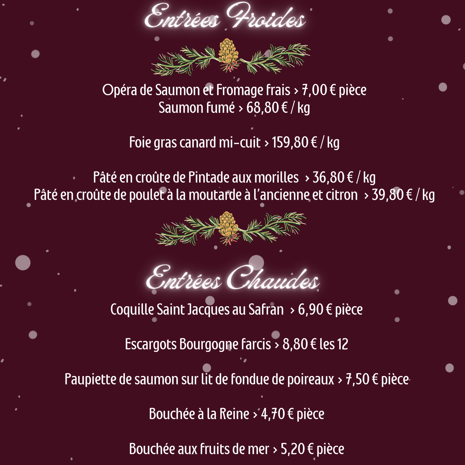 Entrée festives - froides et chaudes