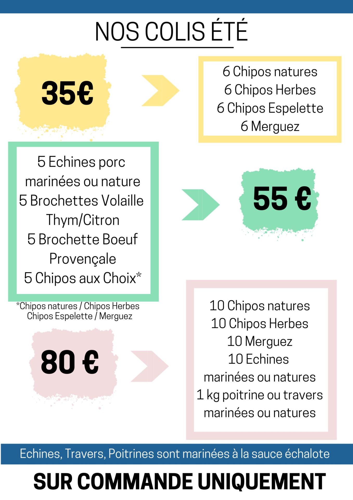 COLIS ETE  - BARBECUE - PARIS - VIANDE - PORC - BOEUF