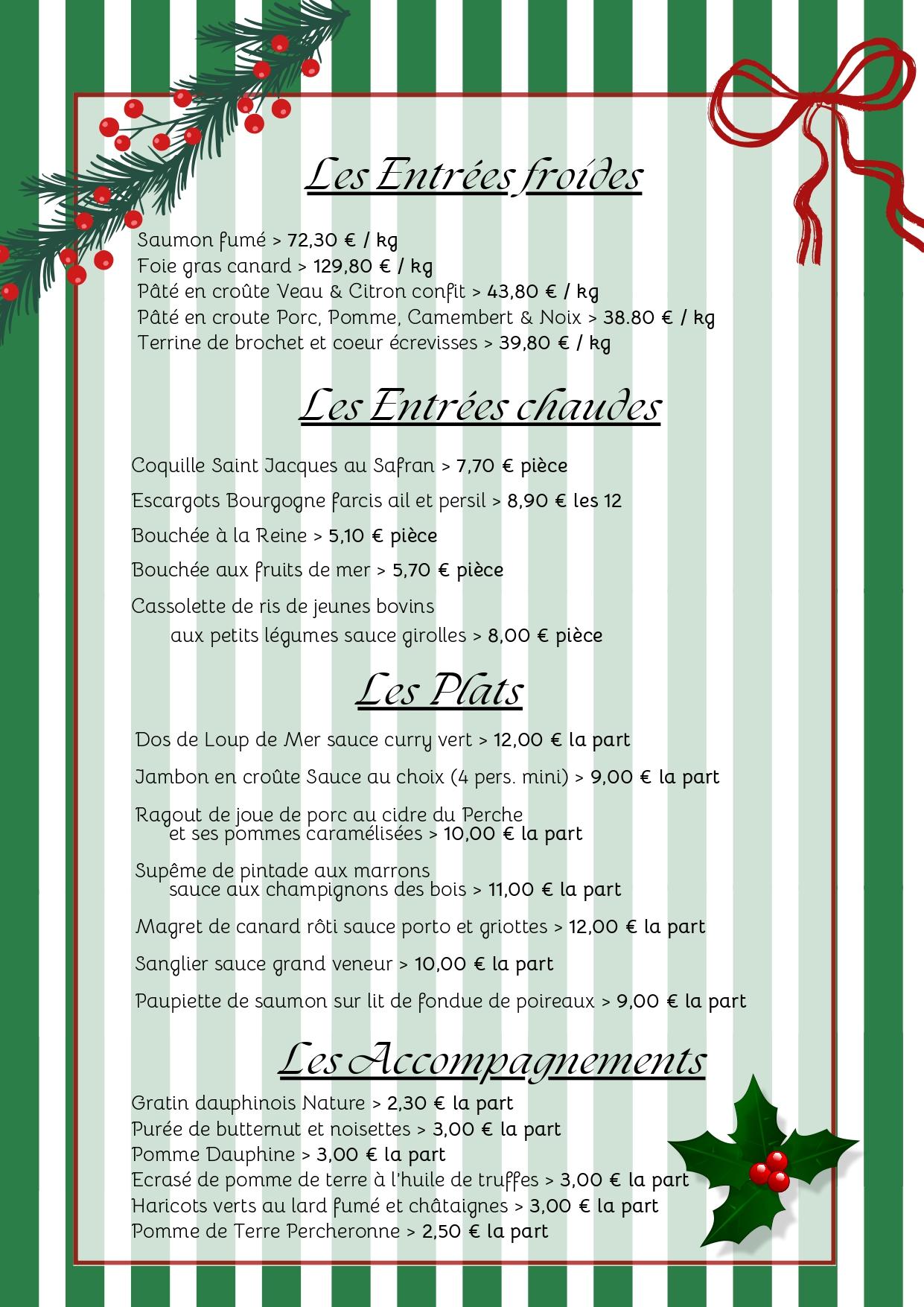 Les bonshommes noel paris - TRAITEUR - REPAS FETE