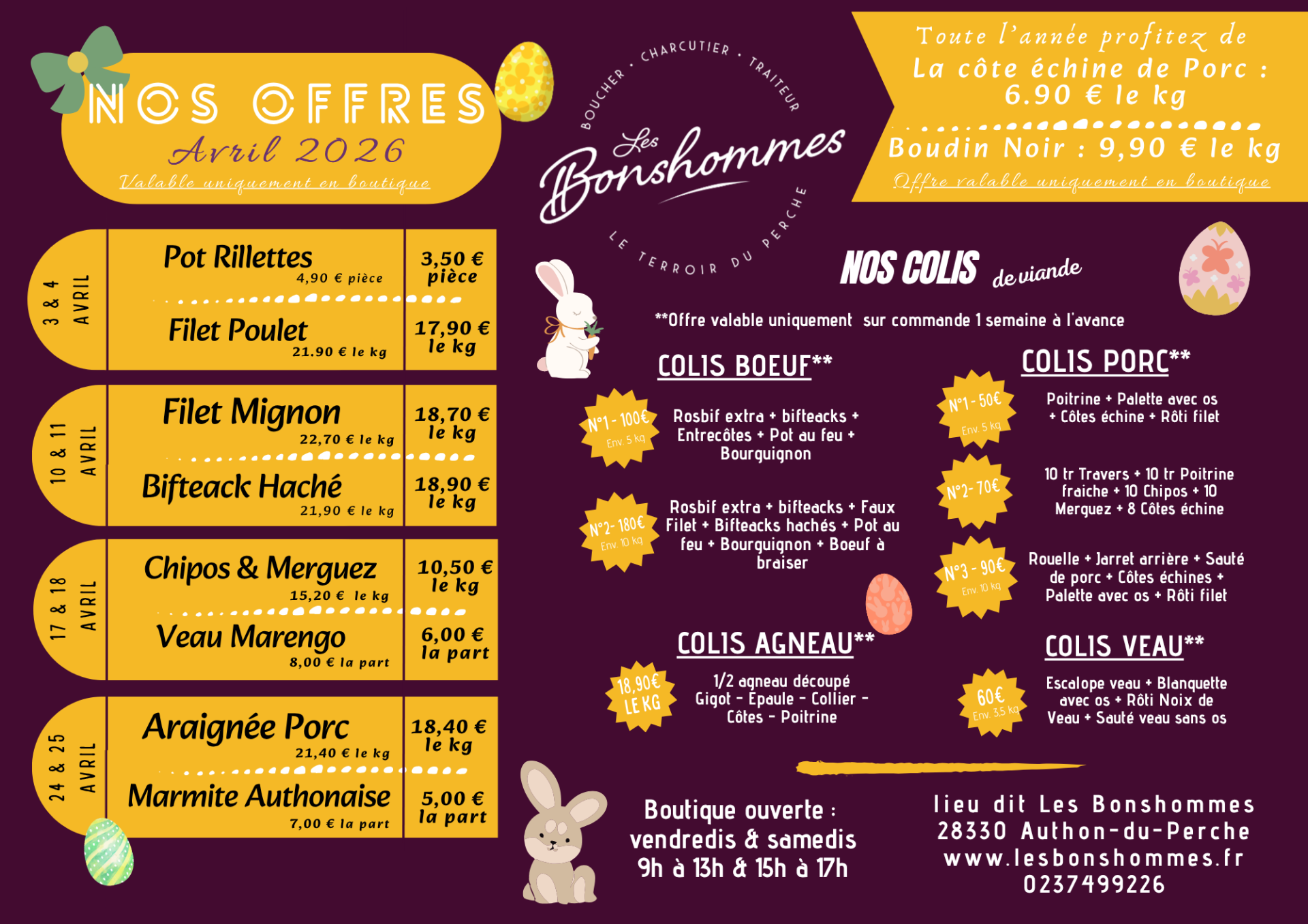 Offre avril - 2026 - charcuterie - boucherie
