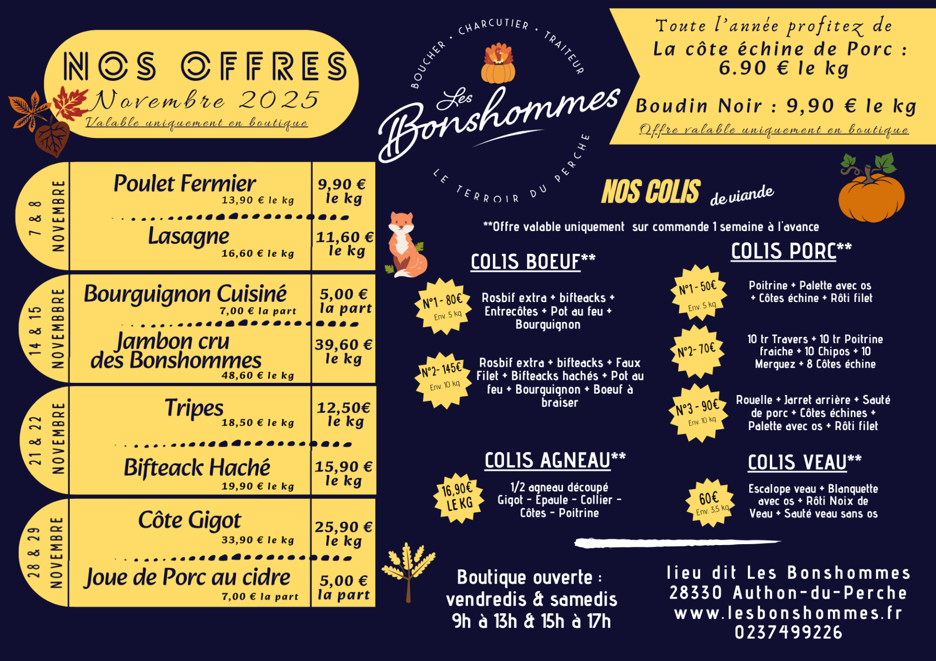 Offre novembre - BOUCHERIE-CHARCUTERIE-TRAITEUR