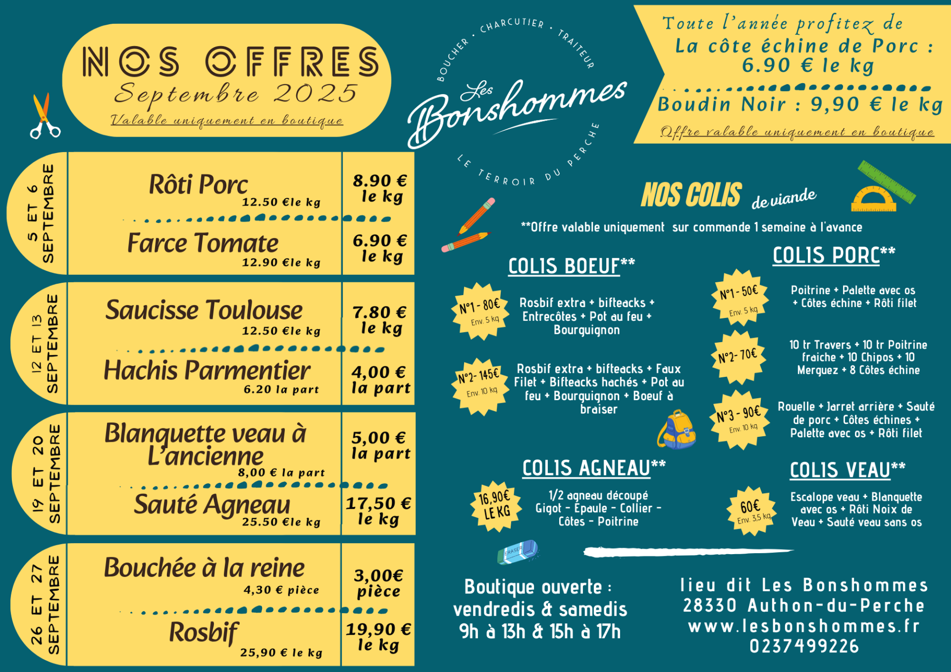 OFFRE-PROMO-SEPTEMBRE 2025 - BOUCHERIE - CHARCUTERIE-TRAITEUR